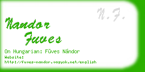 nandor fuves business card