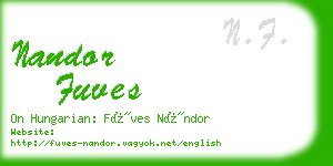 nandor fuves business card